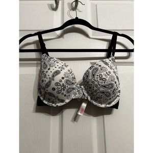 Pink Victoria Secret 32DD Wear Everywhere T-Shirt Bra Lightly Lined Paisley